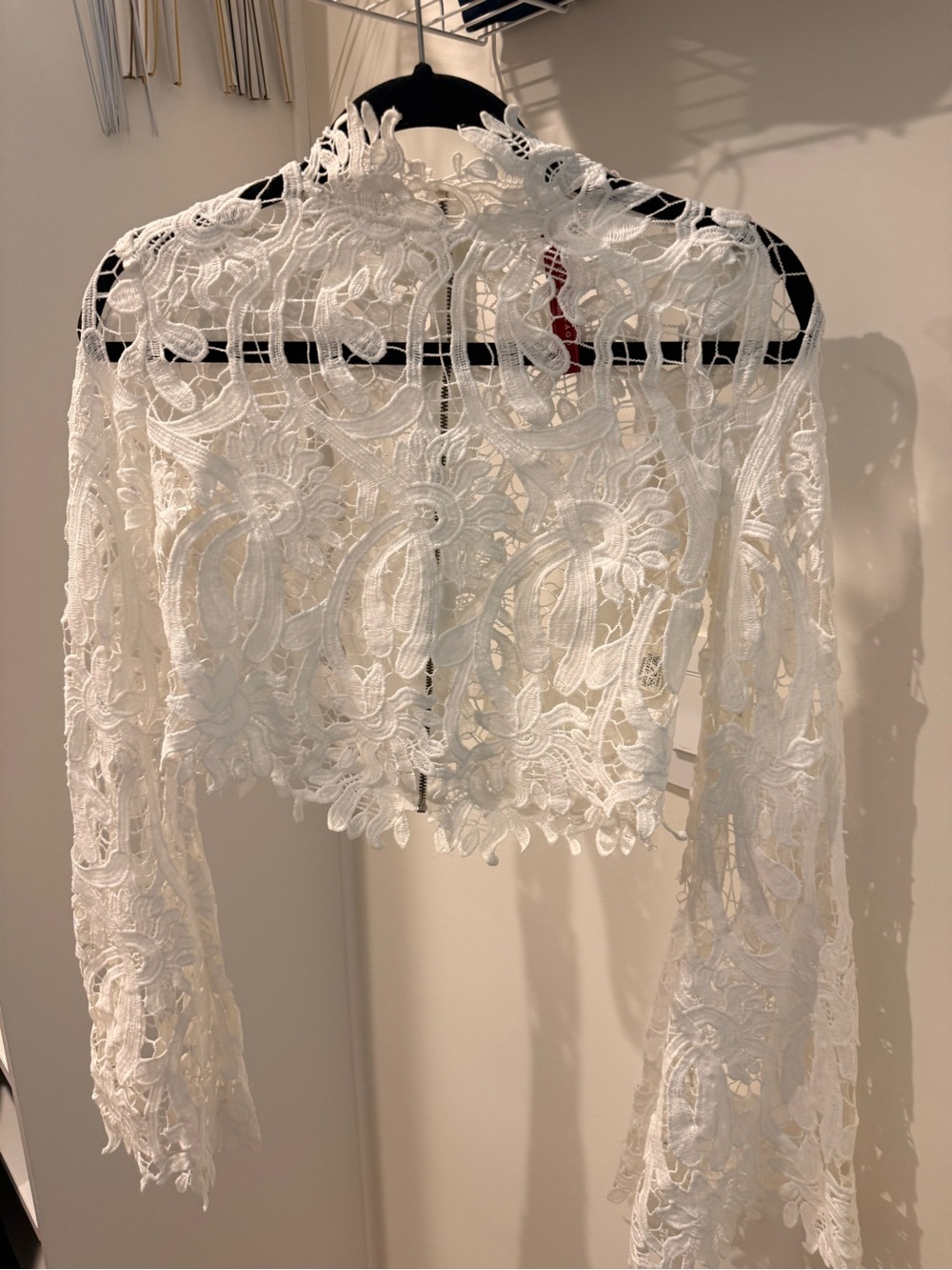 AKIRA White Lace Cropped Bolero Jacket